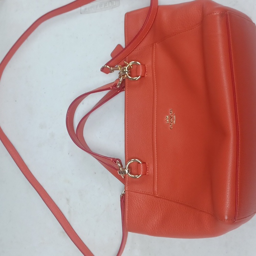 Coach Orange Leather Handbag - Picture 1 of 9